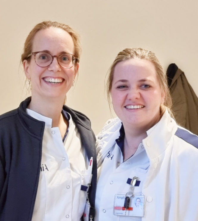 Saskia Nieuwenbroek and Silvie Brock, nurses at Amphia